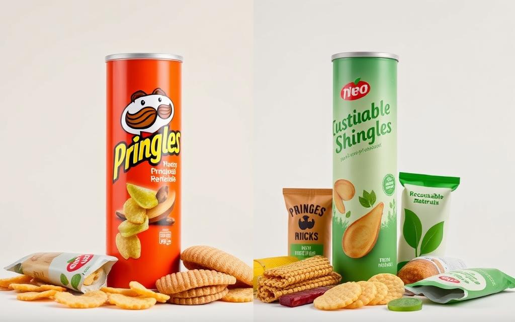 Pringles packaging comparison sustainable snack packaging